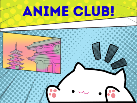 Anime Club. Picture of anime cat.