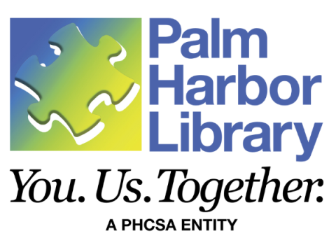 Logo for the Palm Harbor Library: You, Us, Together.